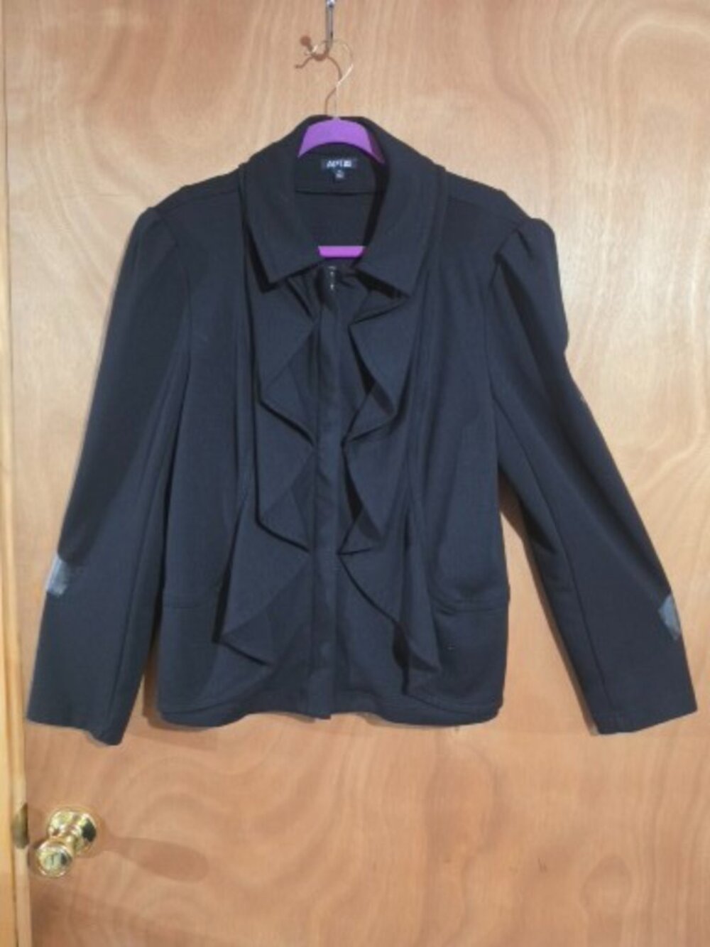 Apt 9 Ruffled Black Jacket XL or 14